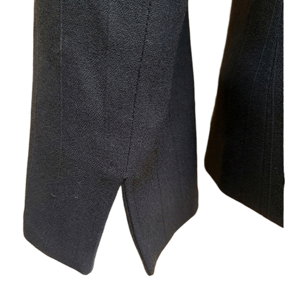 ARMANI COLLEZIONI Black Pinstriped Wool Blazer 8 Vintage Luxury Suit Jacket - Picture 9 of 15